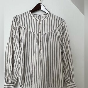 Old Navy Black and White Striped Blouse